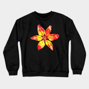 Orange Tiger Lily Watercolor Style Tiled Pattern Crewneck Sweatshirt